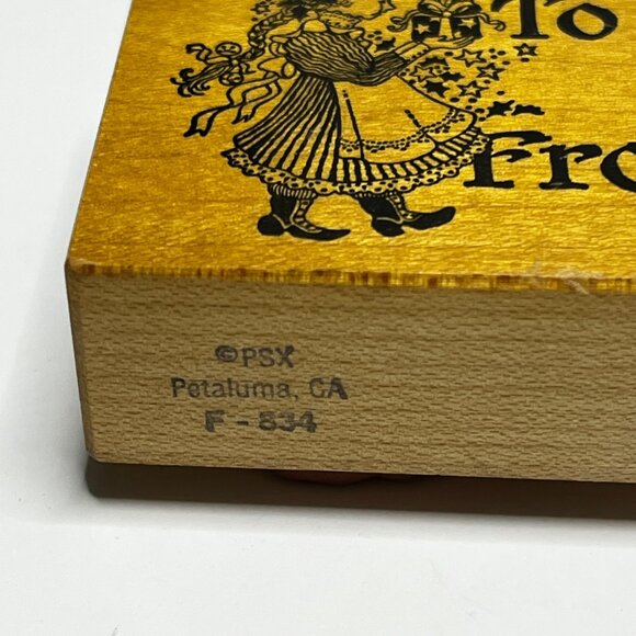Rubber Stamp PSX F-834 VICTORIAN GIRL TO/FROM Gift Tag Holiday Christmas - Picture 2 of 4